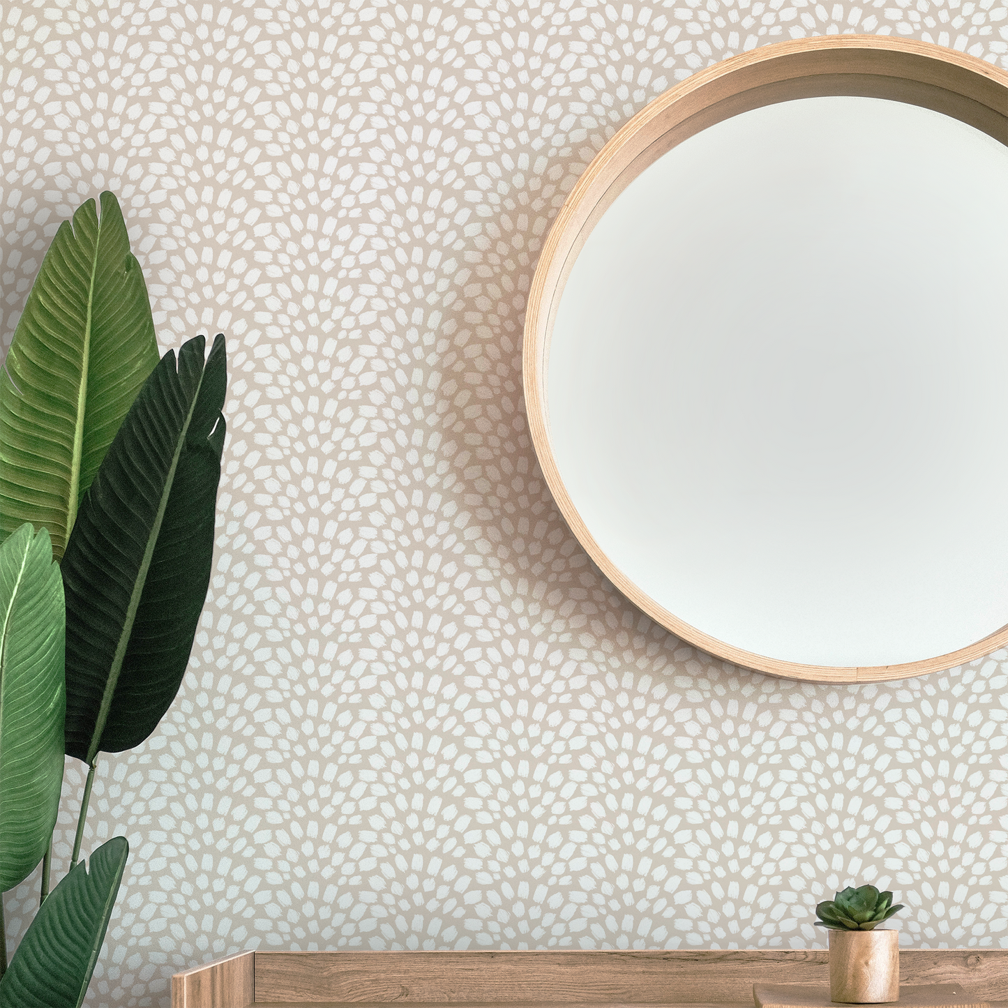 Painted Scallops Wallpaper - Sand