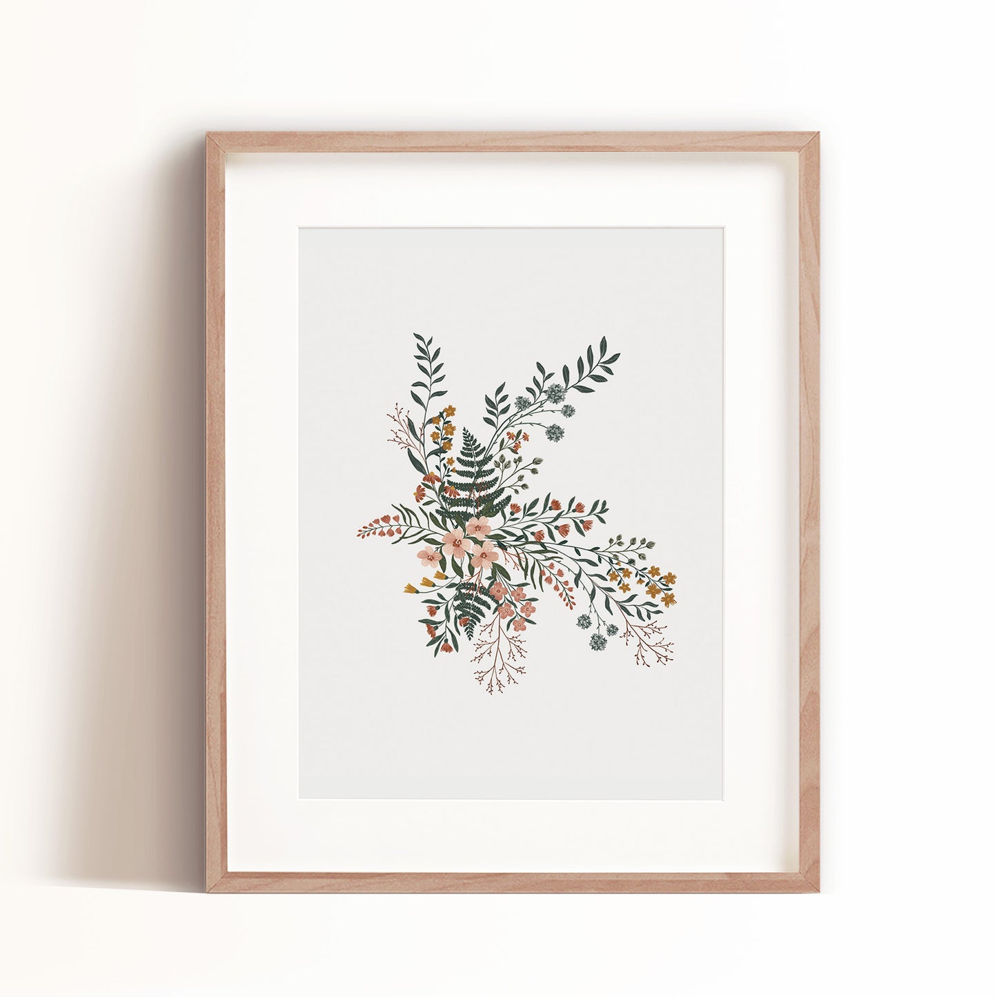 Floral II features a beautiful bouquet of neutral-colored flowers.