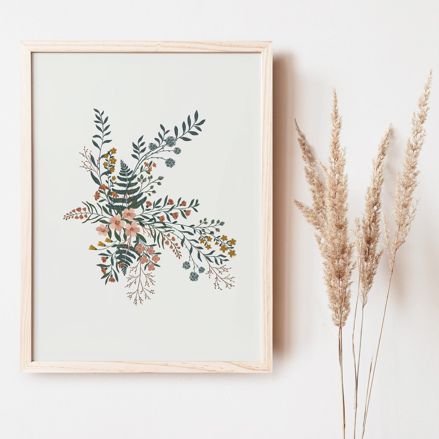 Floral II features a beautiful bouquet of neutral-colored flowers.