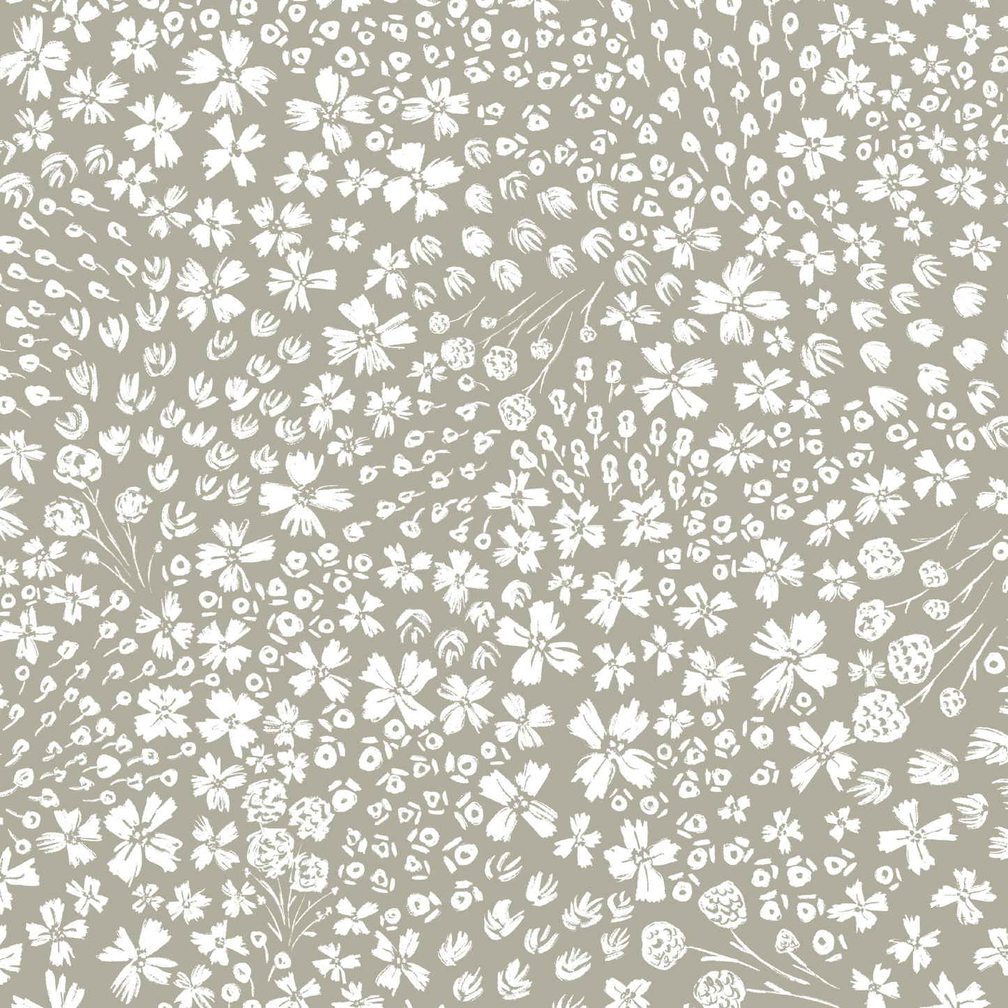 Flower Beds Wallpaper - Dark Sage