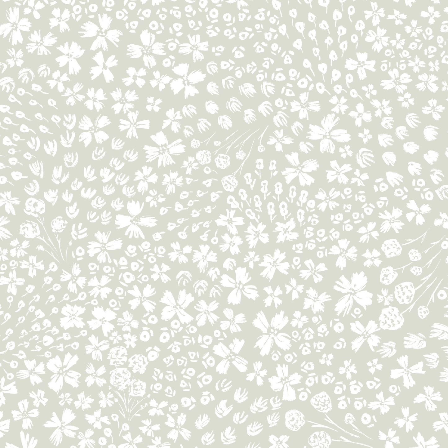 Flower Beds Wallpaper - Light Sage