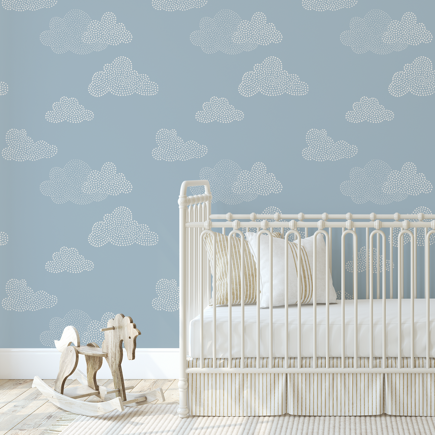 Clouds Wallpaper - Light Gray Blue