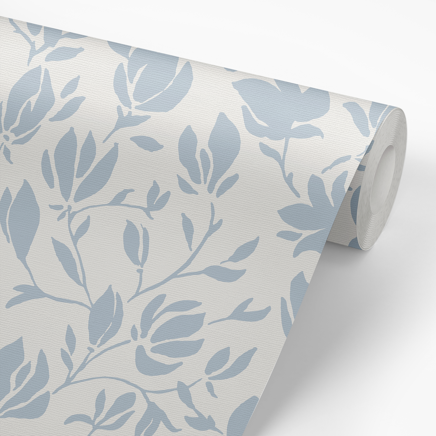 Flora Wallpaper - Gray Blue Flowers
