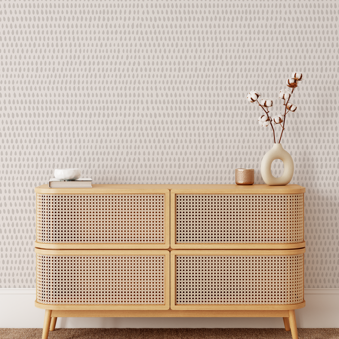 Rain Wallpaper - Warm Greige Drops