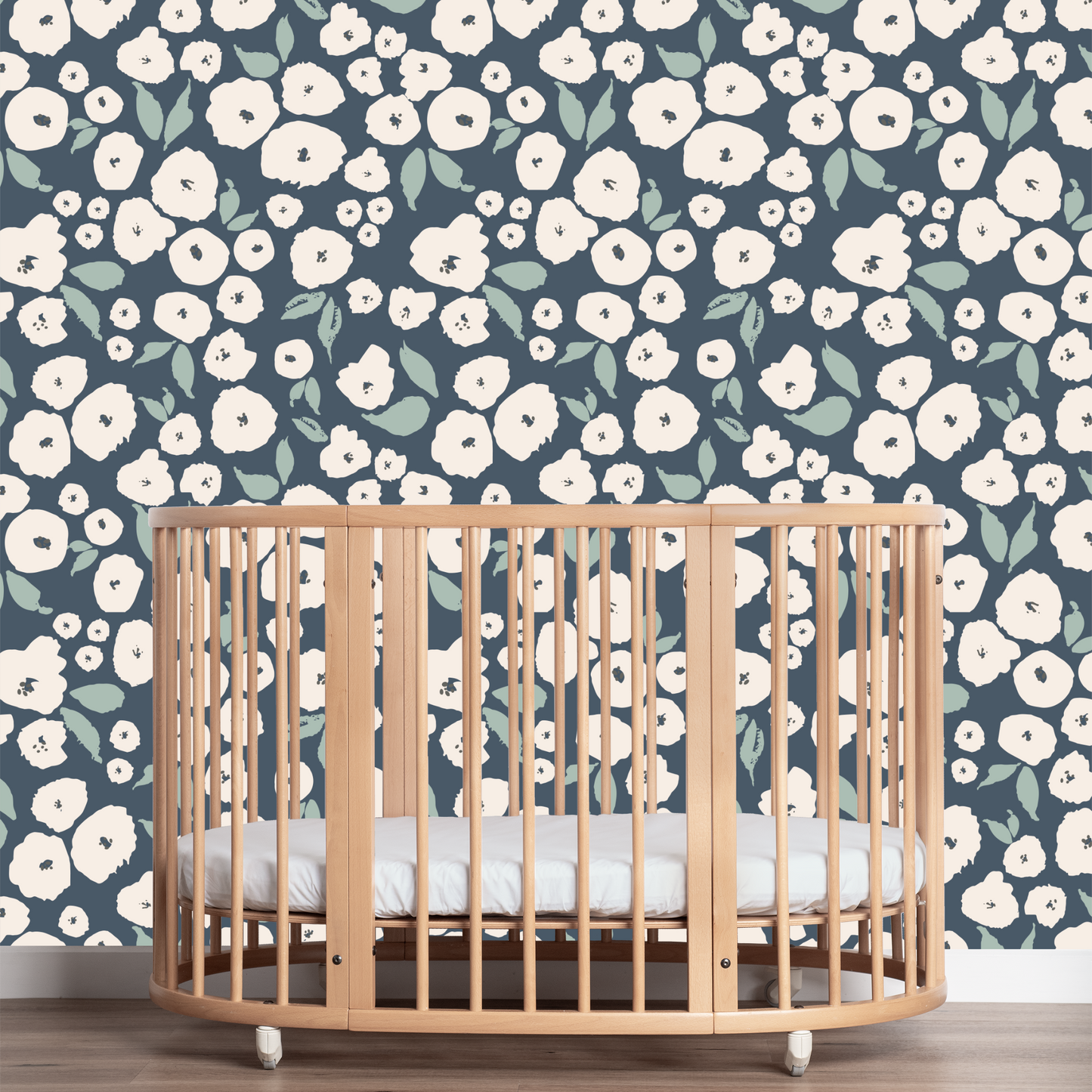 Floral Buds Wallpaper - Blue/Green