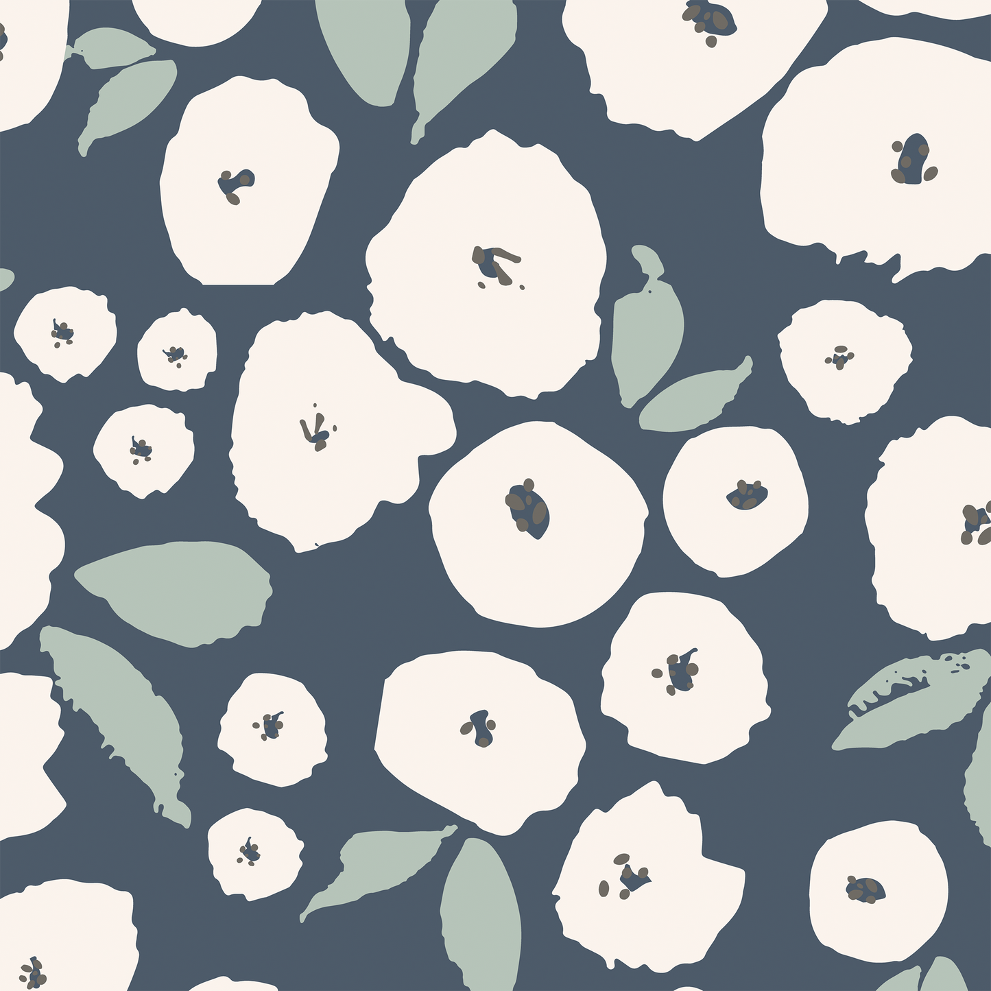Floral Buds Wallpaper - Blue/Green