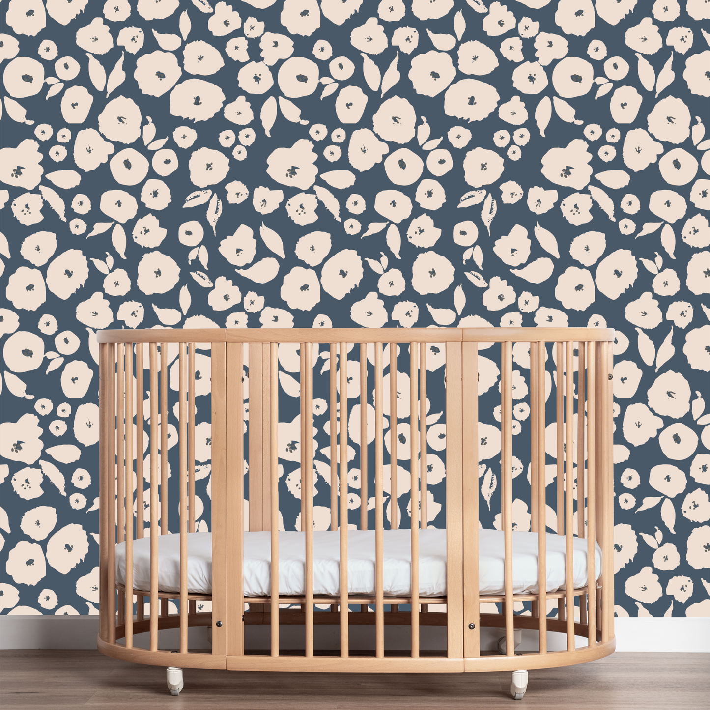 Floral Buds Wallpaper - Blue