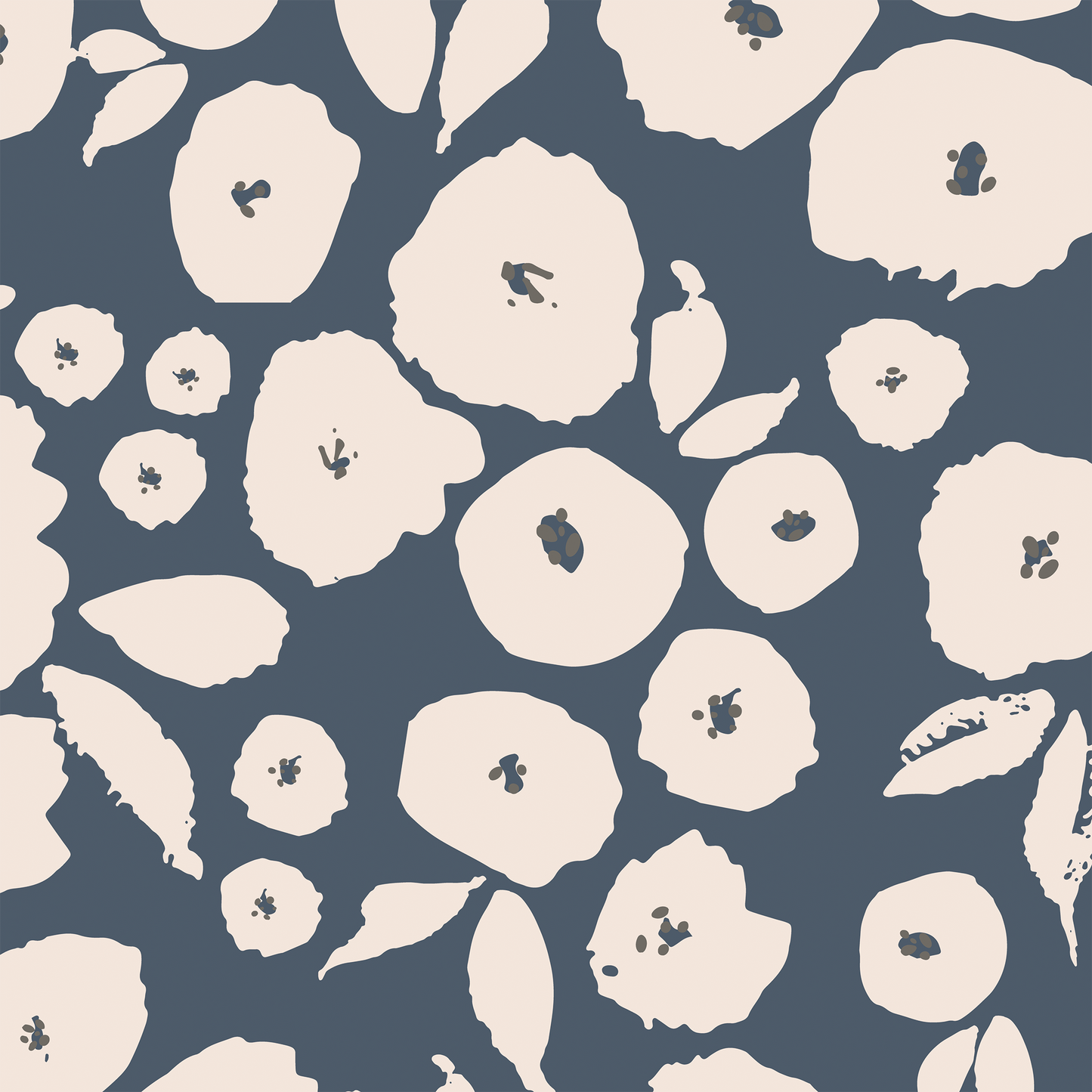 Floral Buds Wallpaper - Blue