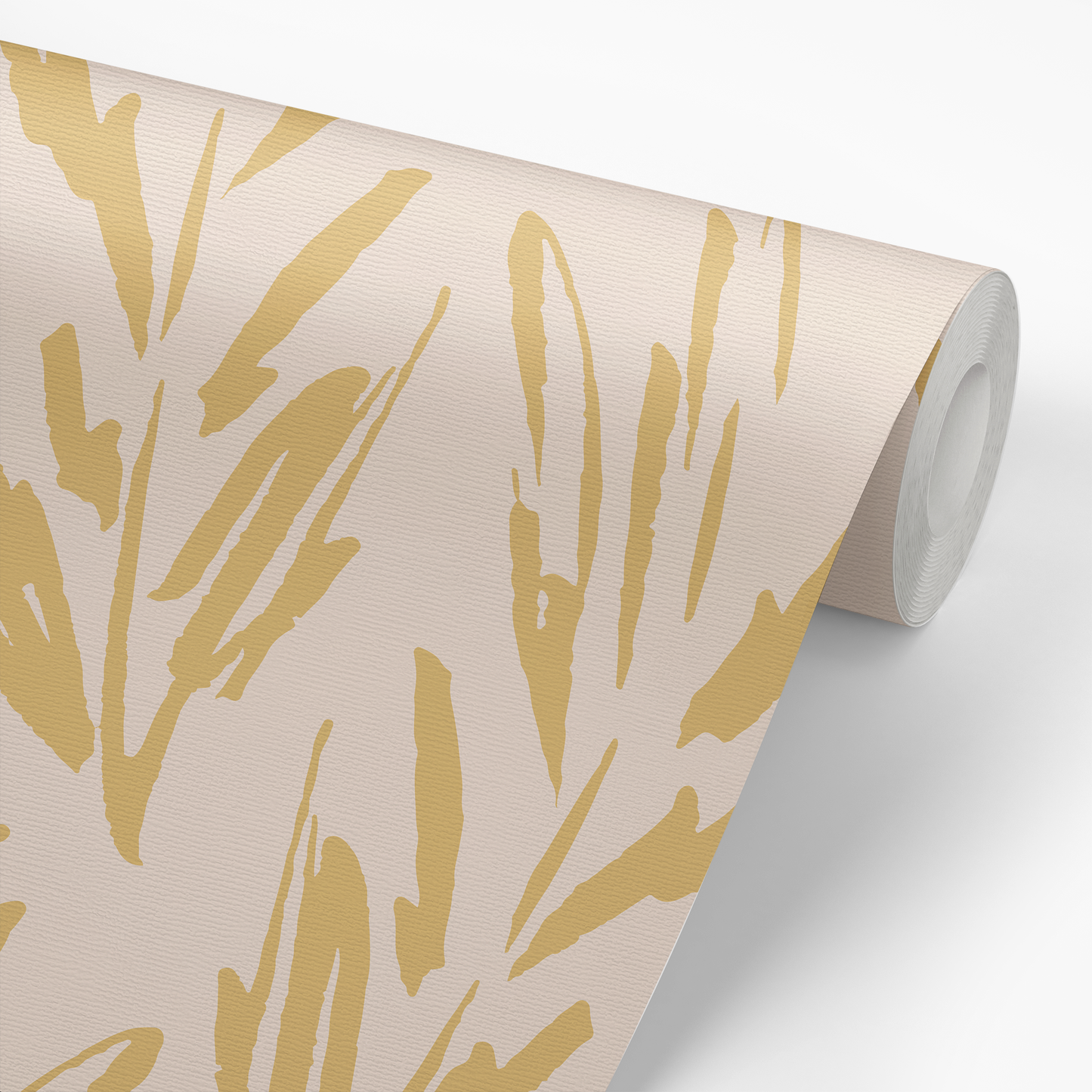 Herb Bundles Wallpaper - Light Pink/Ochre