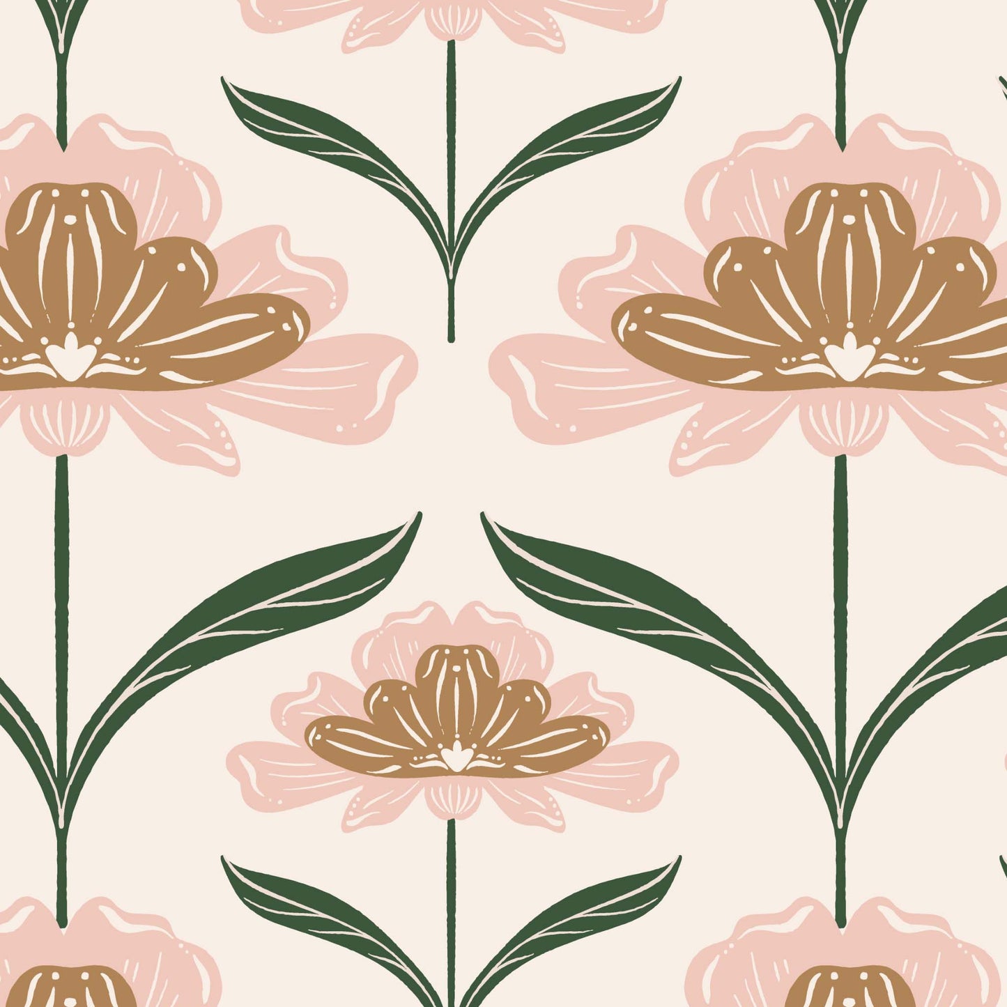 Vintage Peonies Wallpaper - Cream