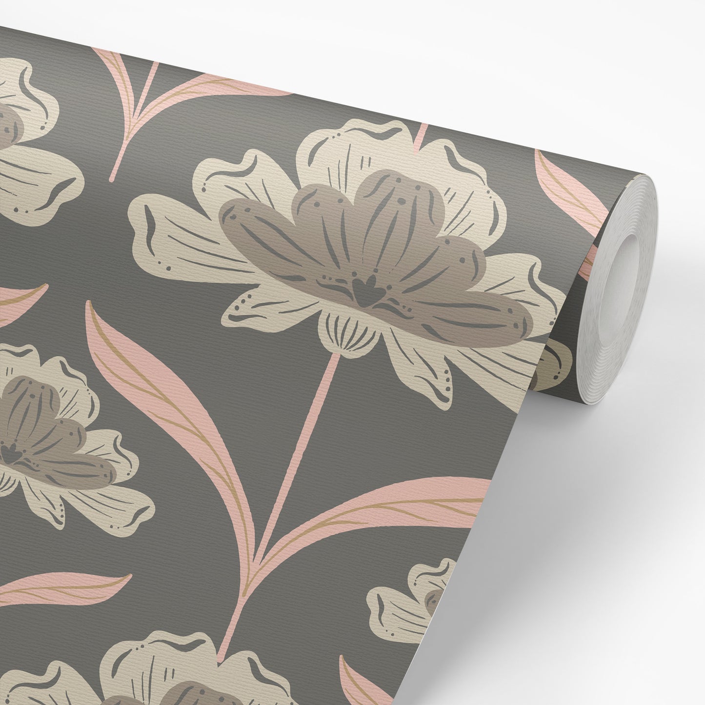 Vintage Peonies Wallpaper - Mocha