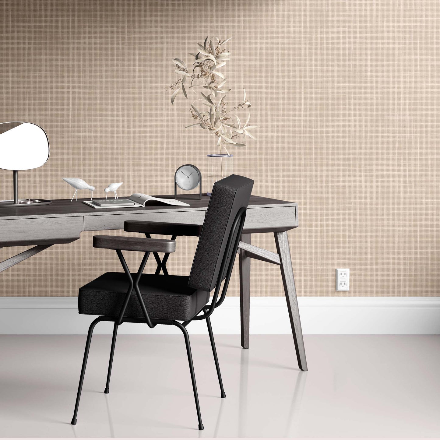 Burlap Fiber Wallpaper - Brown