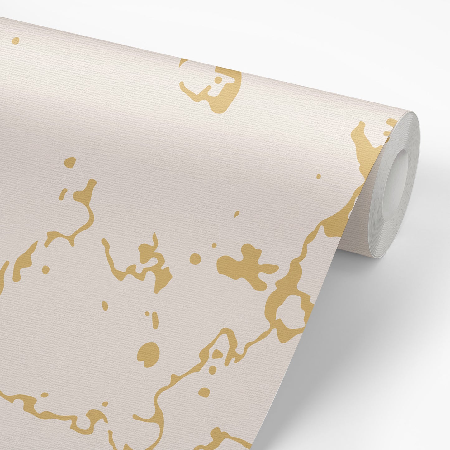 Faux Marble Wallpaper - Cream and Gold