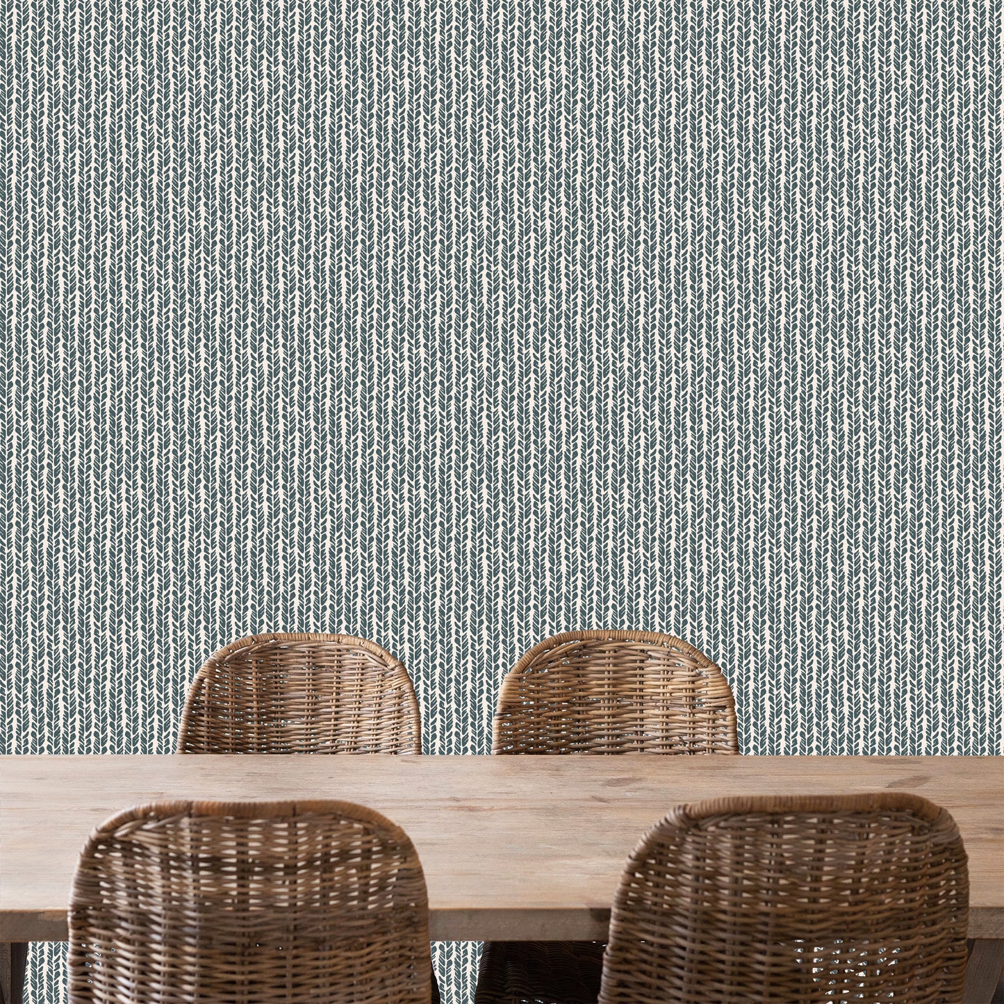 Oak Grains Wallpaper - Deep Green