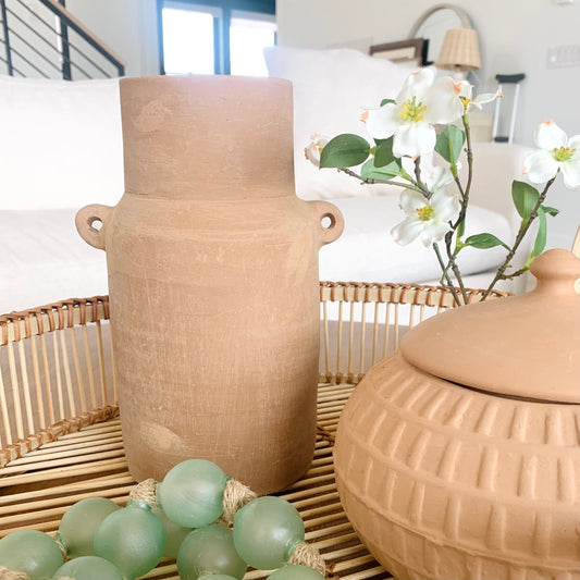 Tenley Terracotta Vase with Handles