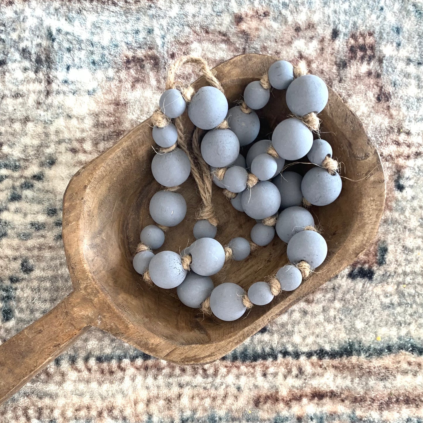 Cora Wooden Beaded Garland - Slate