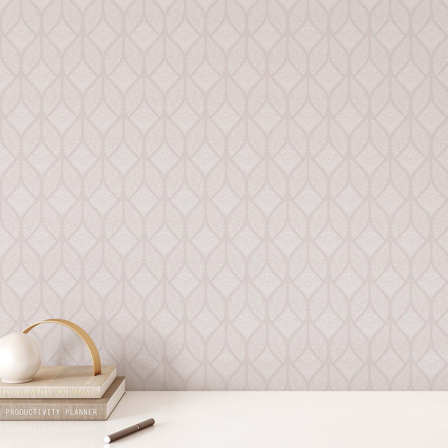 Inked Leaves Wallpaper - Greige