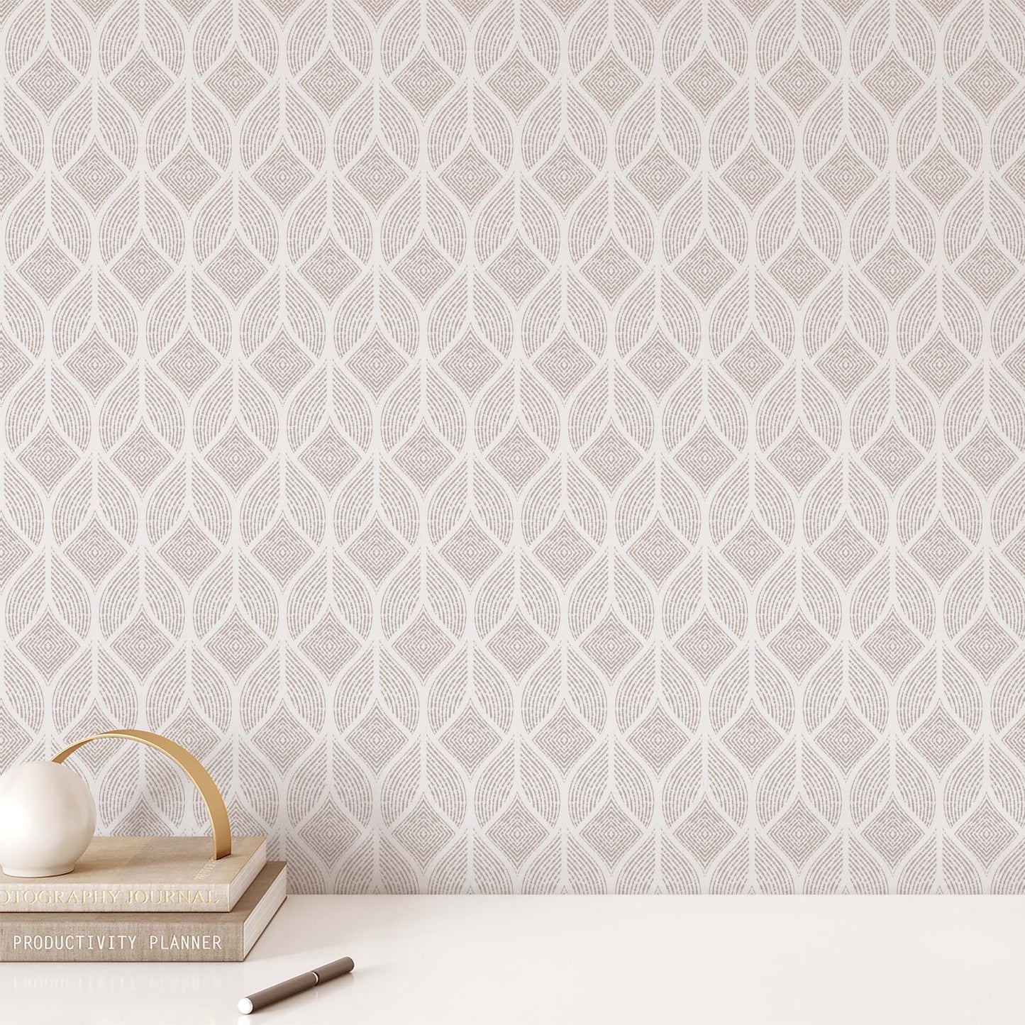 Inked Leaves Wallpaper - Light Neutrals