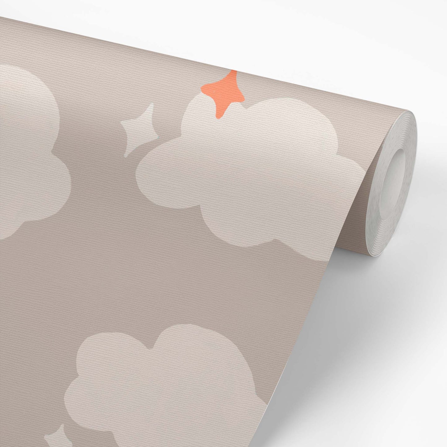 Wallpaper panel featuring Iris + Sea In the Clouds- Neutral with a cloud pattern