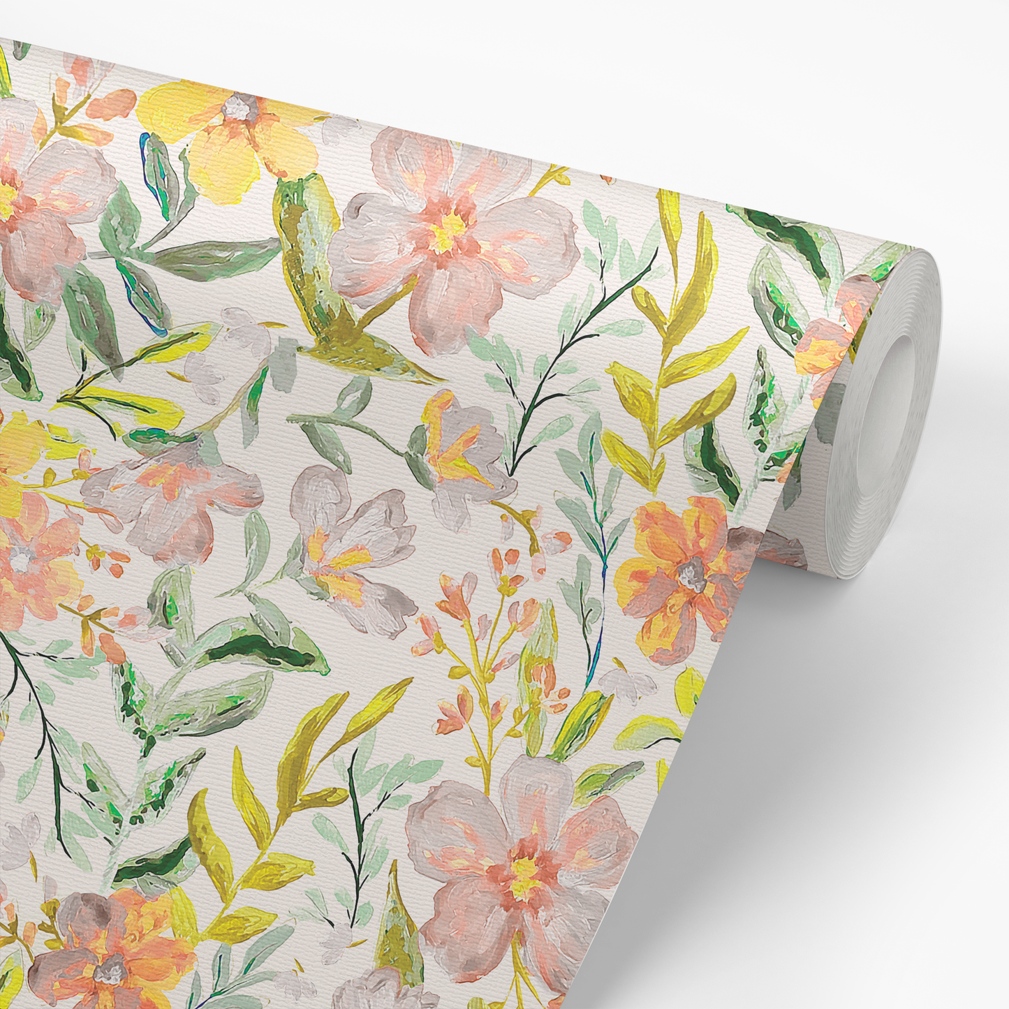 Wallpaper panel featuring Iris + Sea Layne Floral- Neutral Peel and Stick Wallpaper - a floral pattern