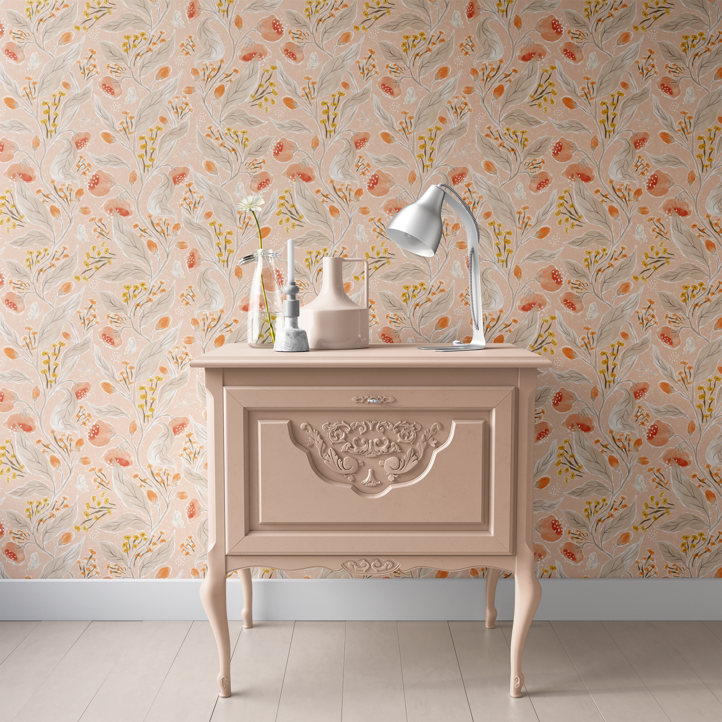 Rose Garden Wallpaper - Peach