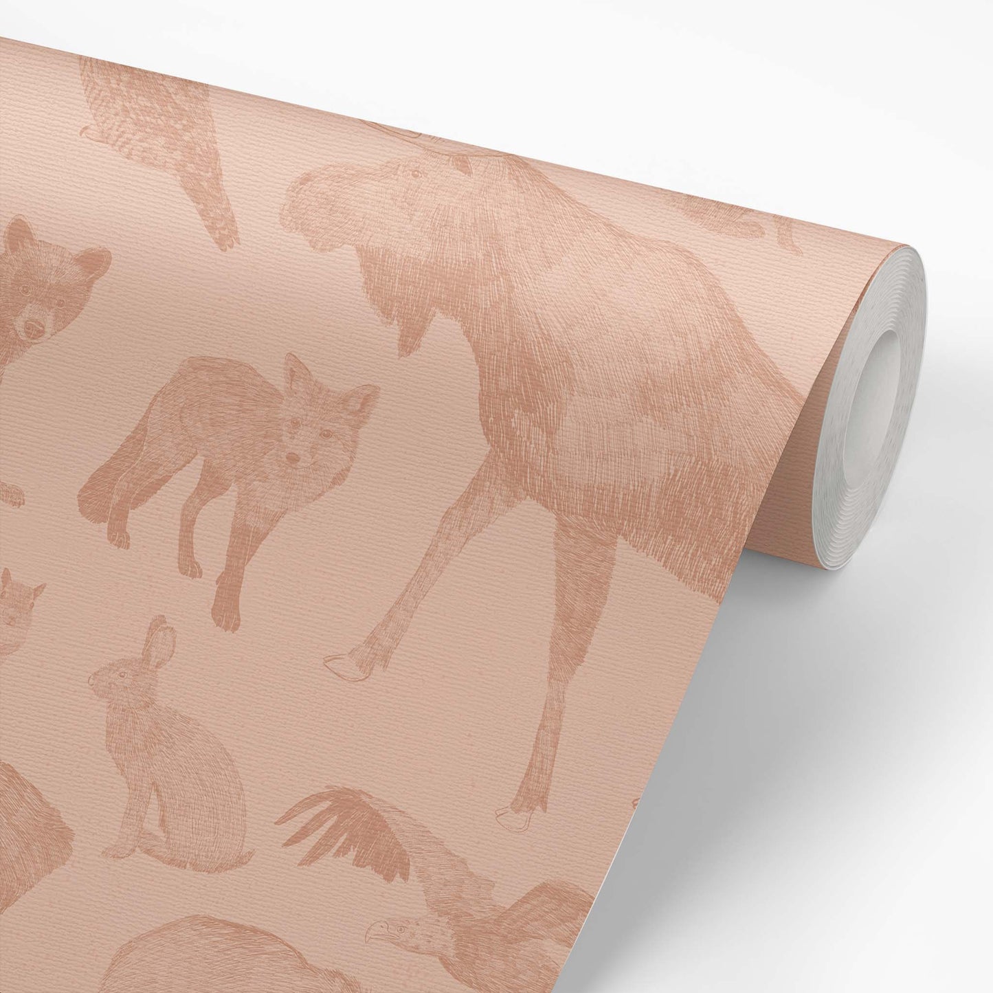 Wallpaper panel featuring Cayla Naylor Kenai- Blush Peel and Stick Wallpaper - a nature inspired pattern