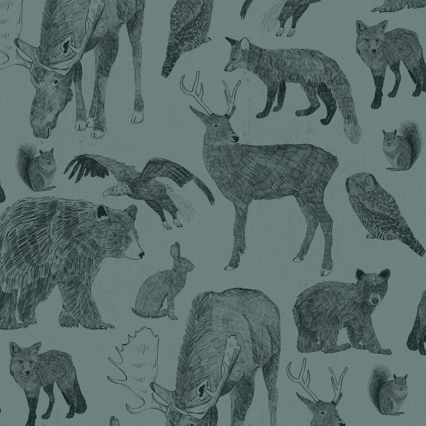 Close up featuring Cayla Naylor Kenai- Cyprus Peel and Stick Wallpaper - a nature inspired pattern
