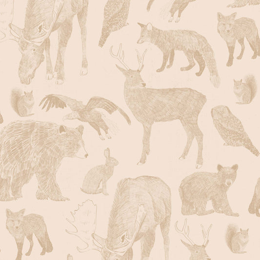 Close up featuring Cayla Naylor Kenai- Dogwood Peel and Stick Wallpaper - a nature inspired pattern