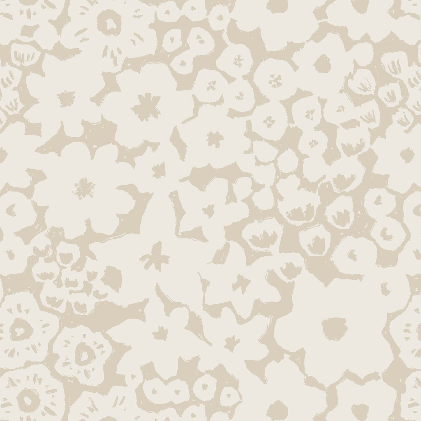 Close up featuring Iris + Sea Leah Simple Floral- Sand Peel and Stick Wallpaper - a floral pattern