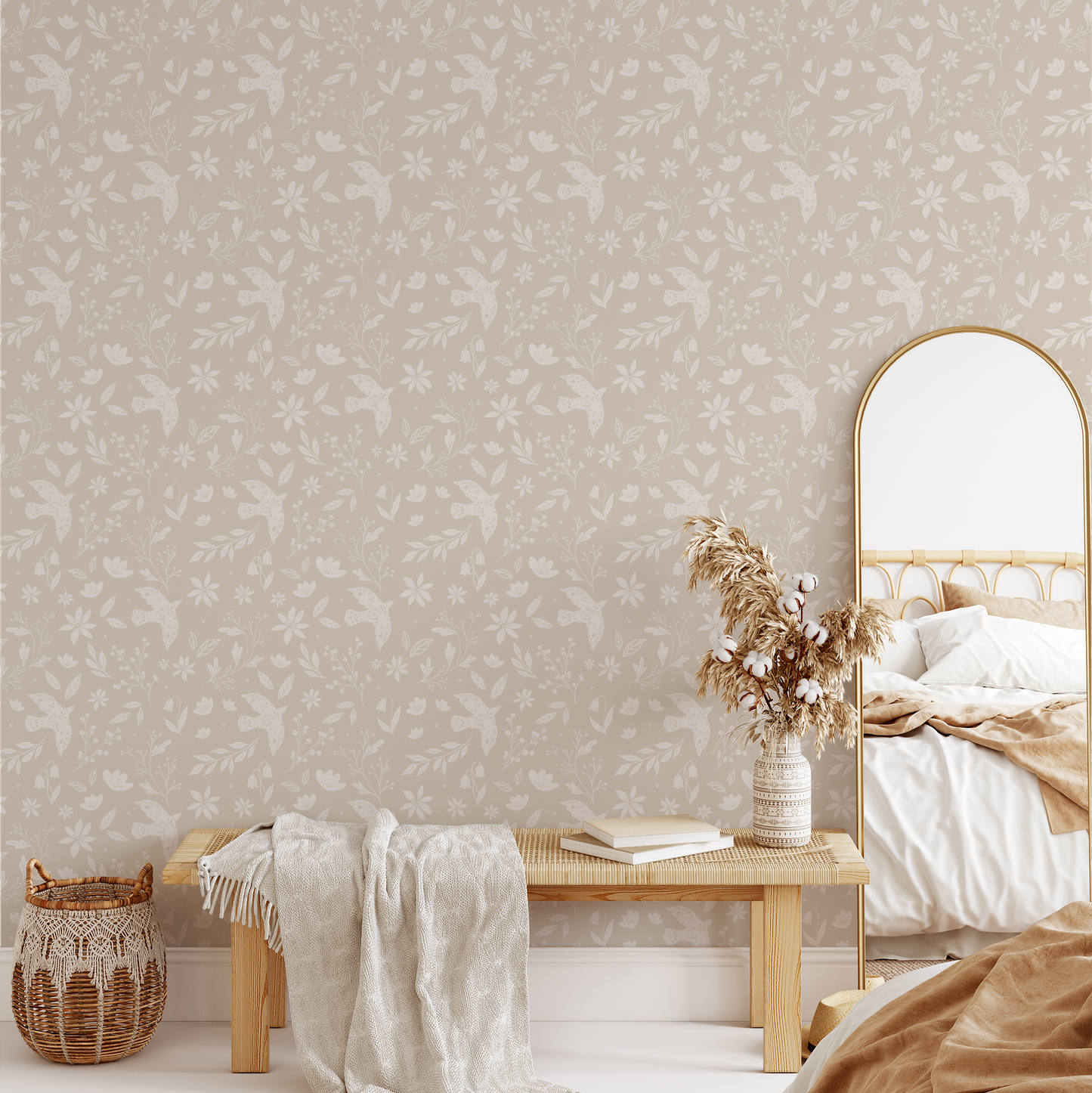 Dove of Peace Wallpaper - Tan