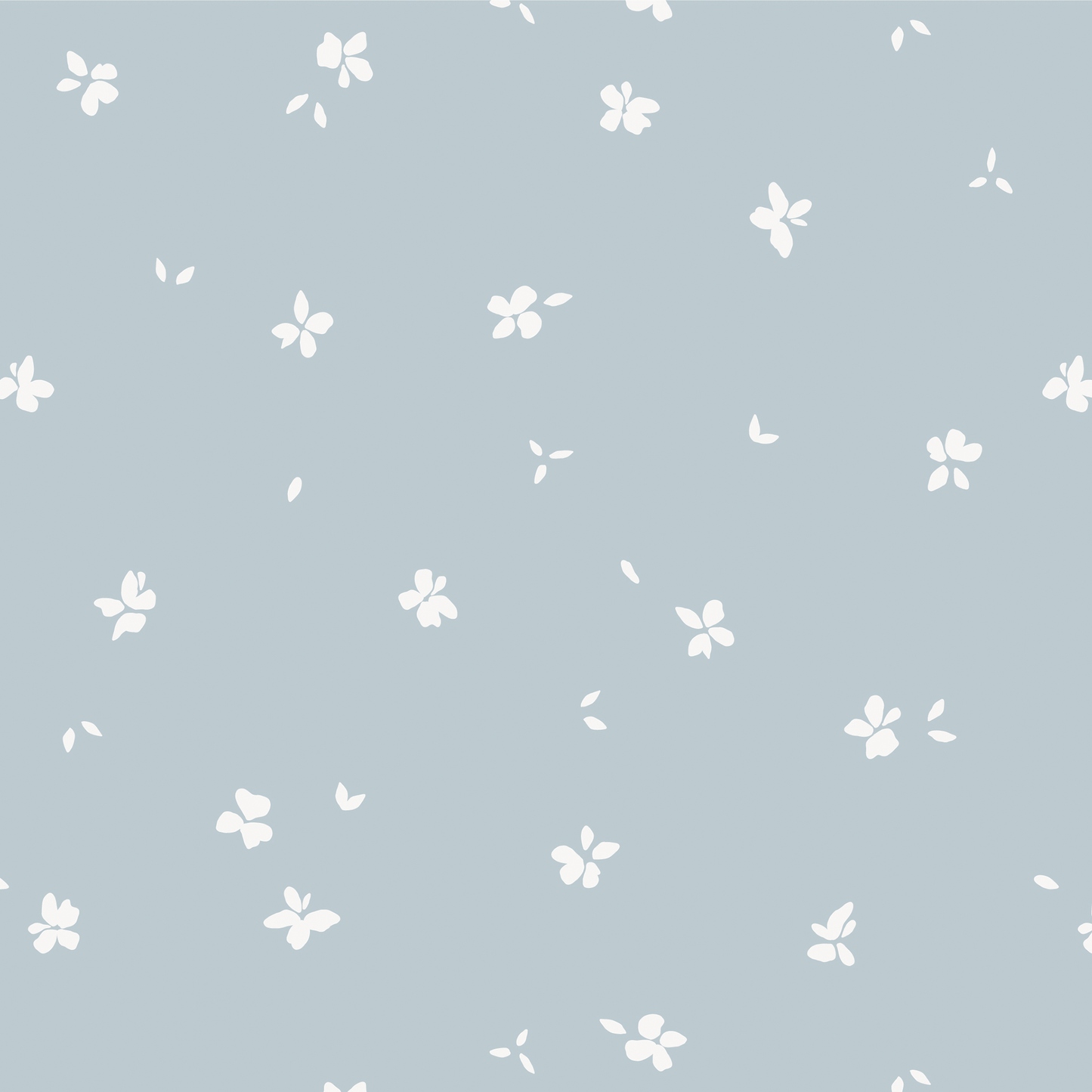 Tiny Floral Wallpaper - Dusty Blue