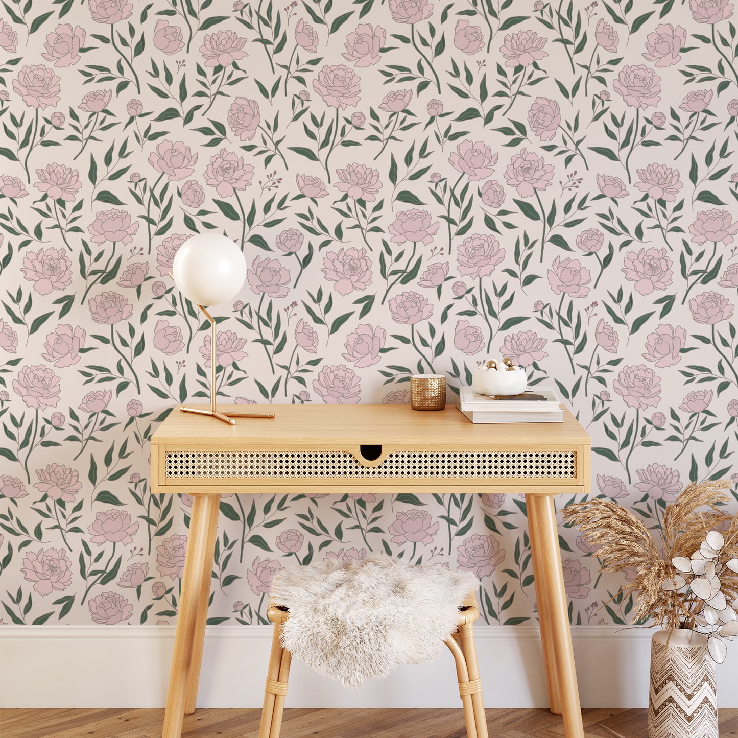 Peony Wallpaper - Pink