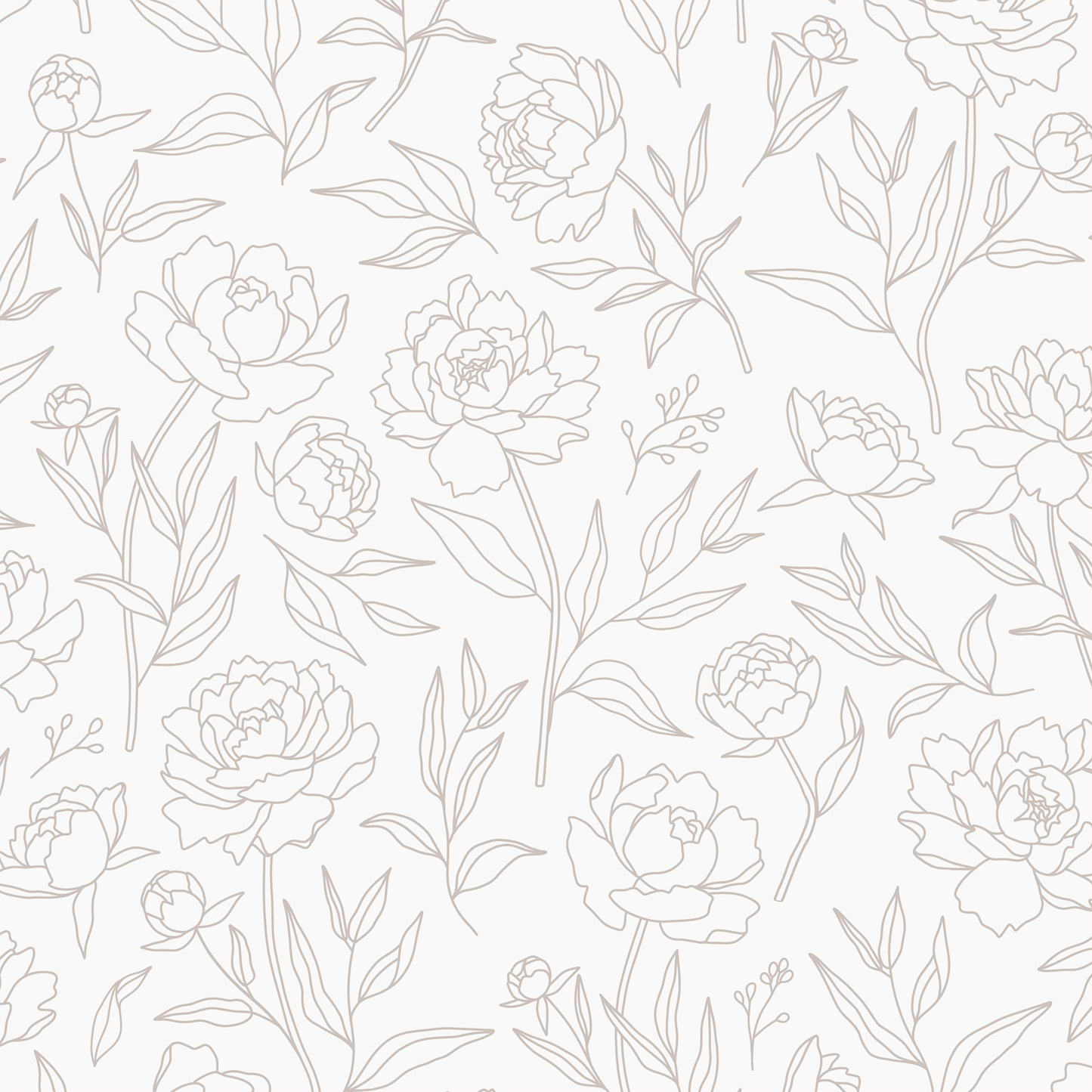 Peony Wallpaper - Taupe