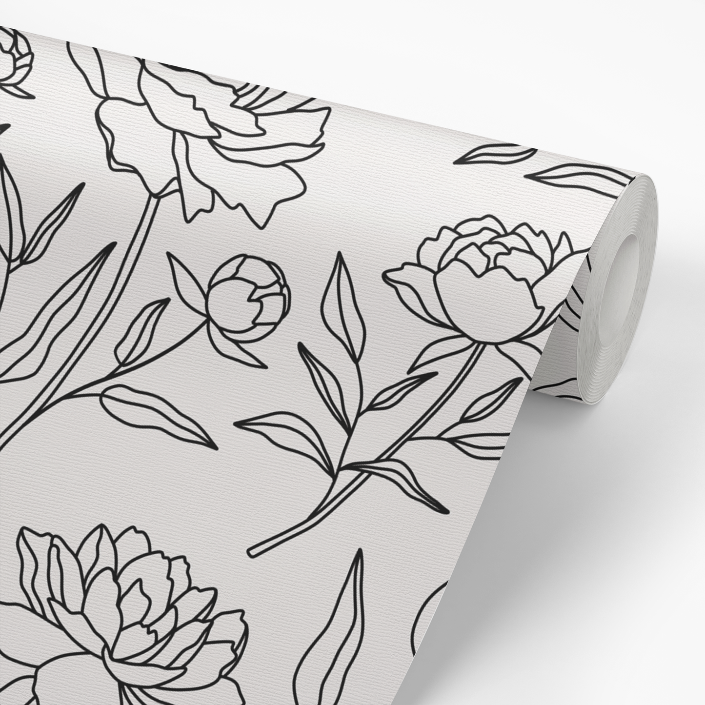 Peony Wallpaper - Black