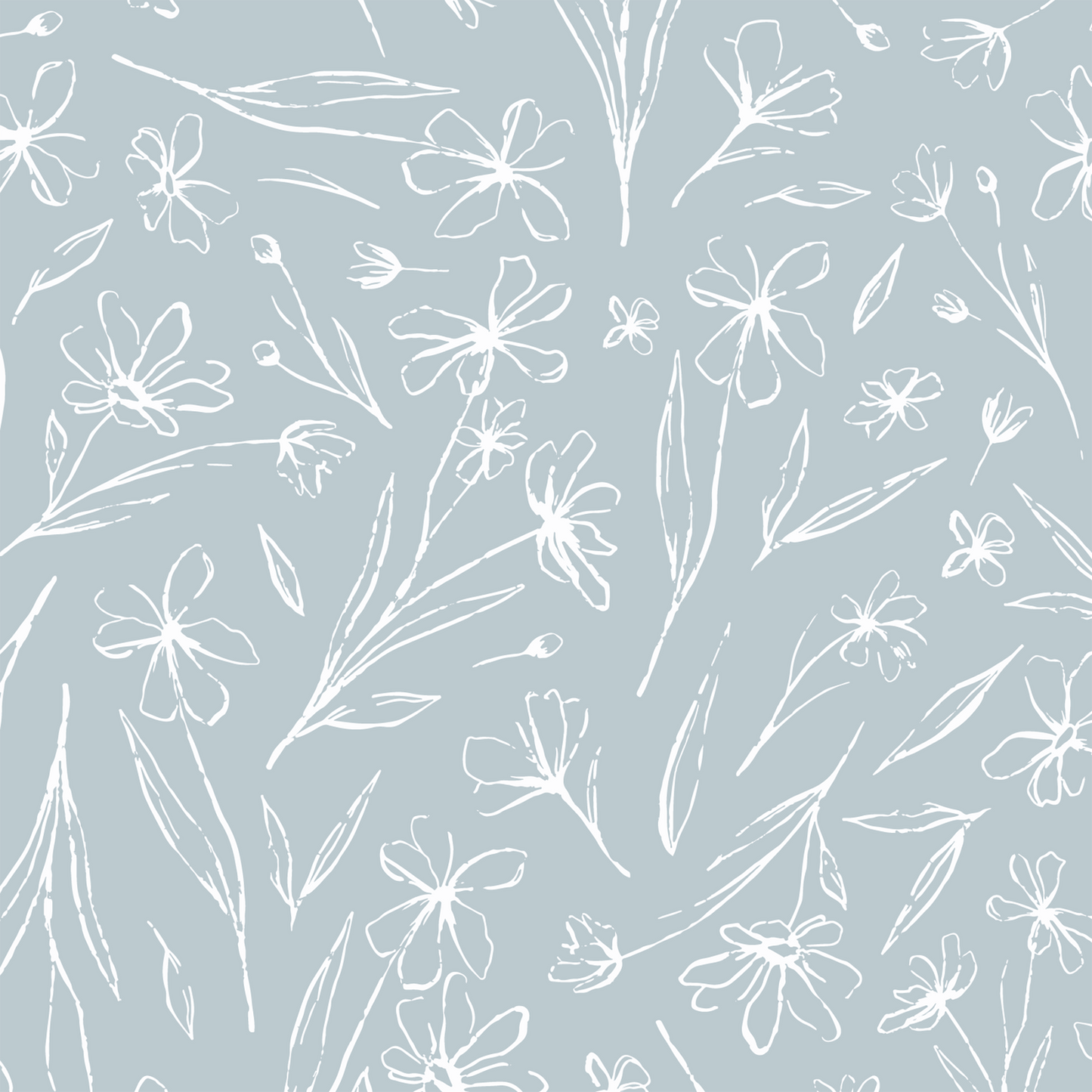 Ditsy Floral Wallpaper - Blue