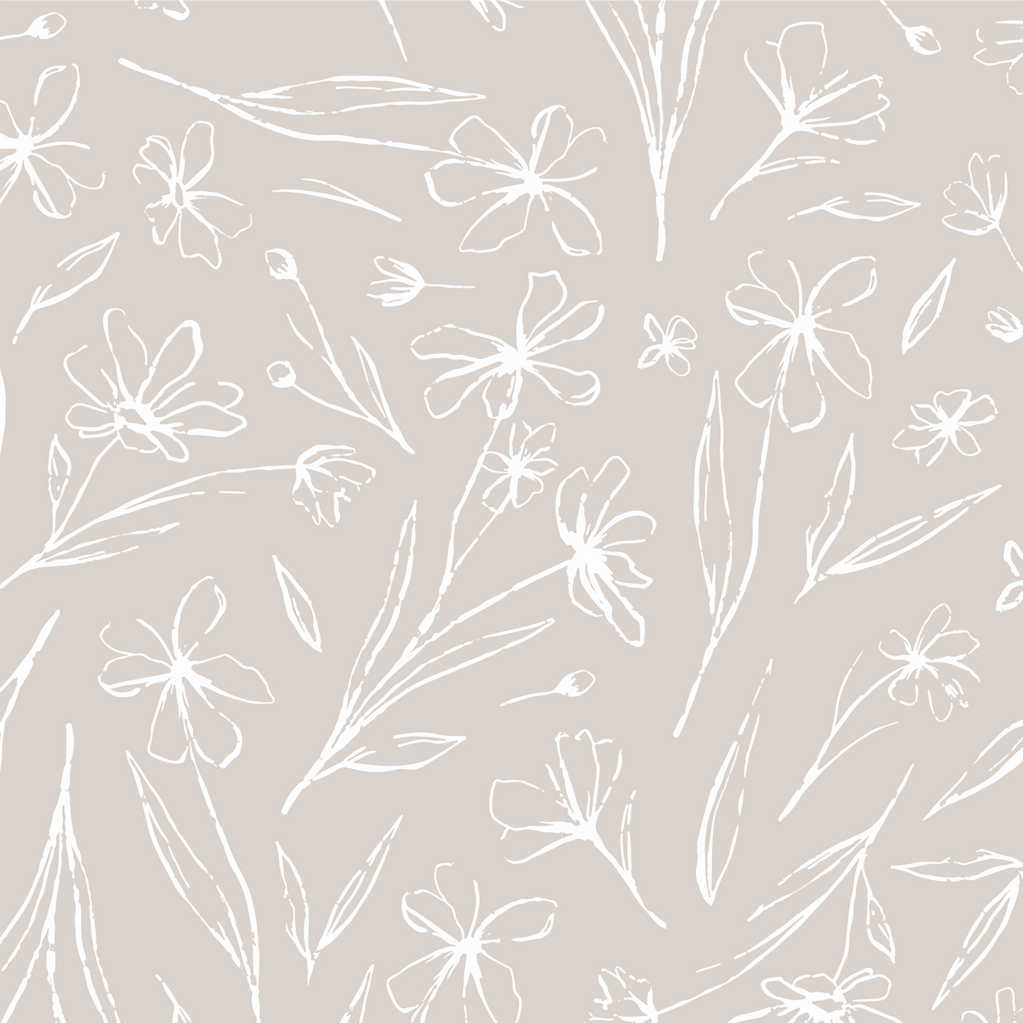 Ditsy Floral Wallpaper - Taupe