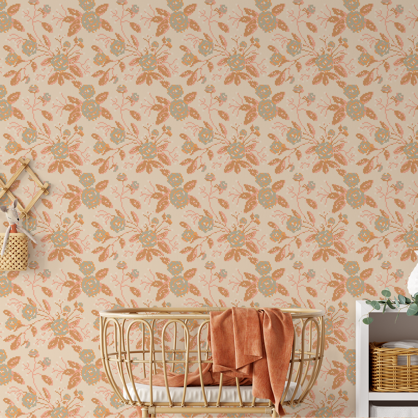 Cross Stitch Flowers Wallpaper - Summer
