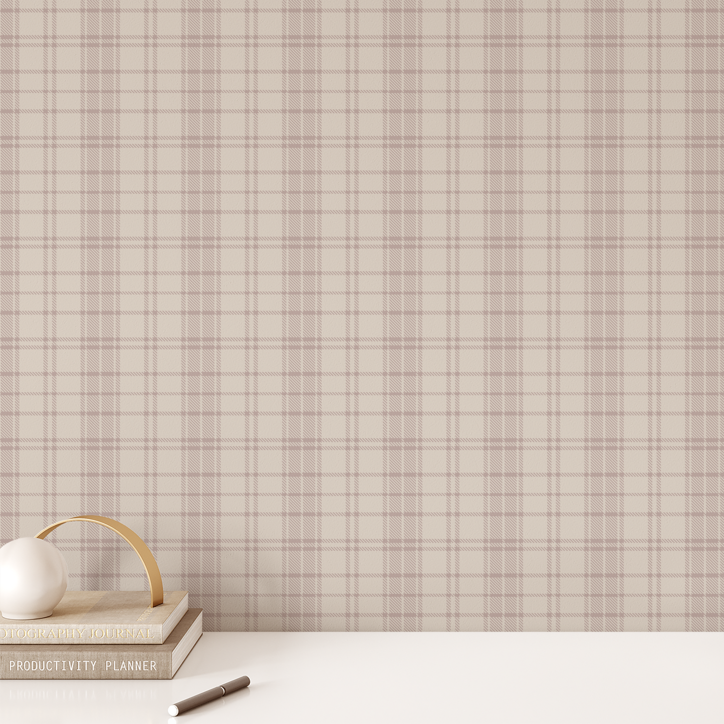 Classic Plaid Wallpaper - Taupe
