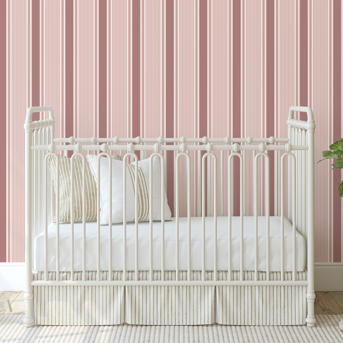Classic Stripes Wallpaper - Rose