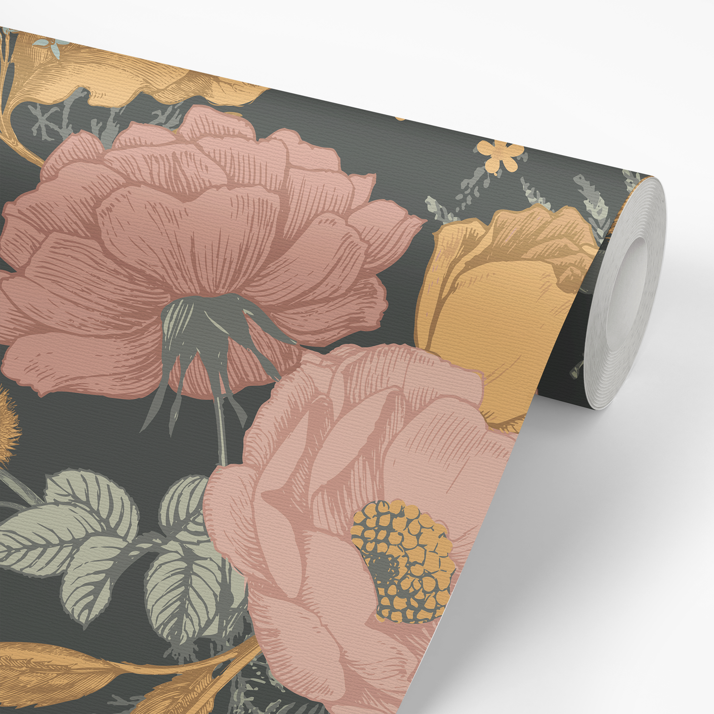 Botanical Dark Wallpaper - Black