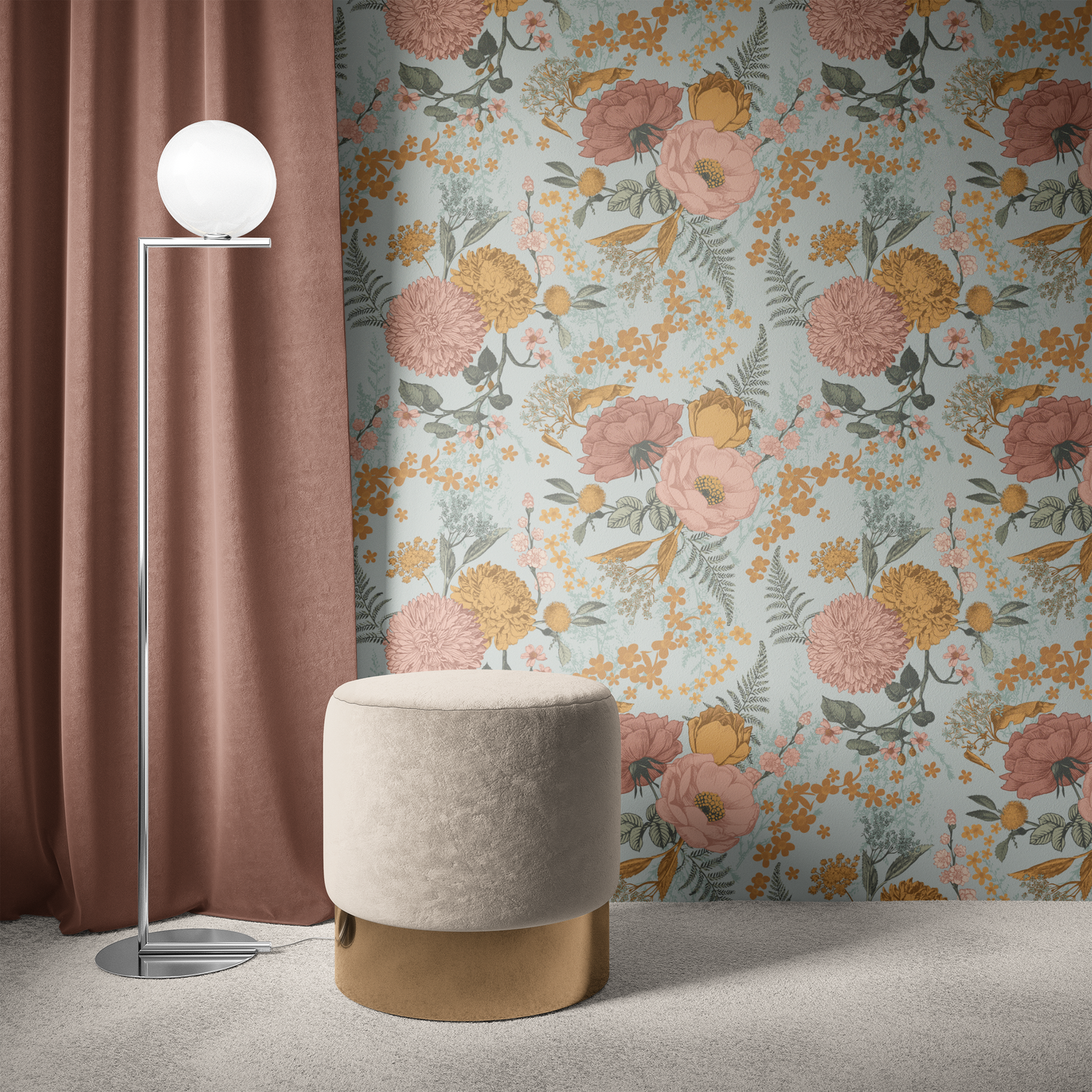 Botanical Medium Wallpaper - Blue