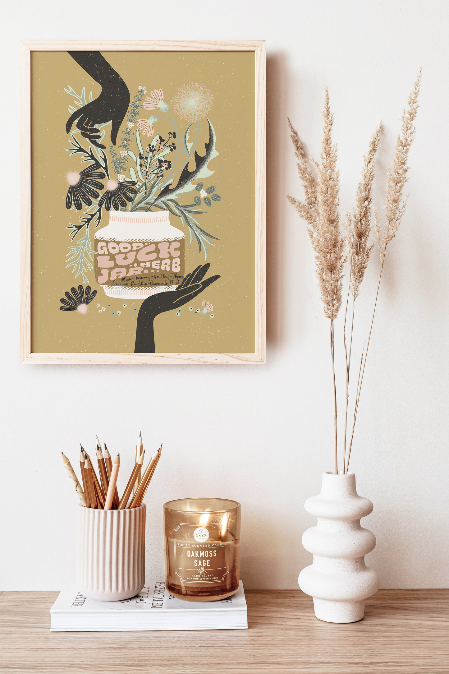 Good Luck Jar Art Print - Yellow