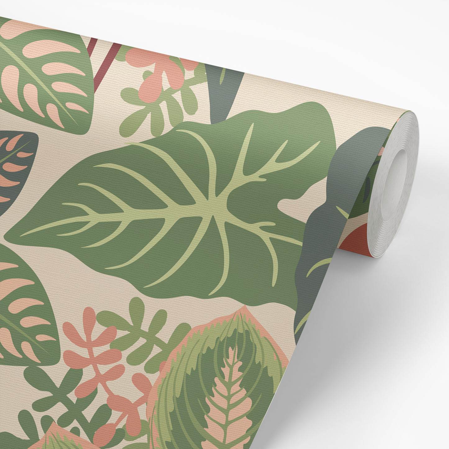 Tropical Leaves Wallpaper - Tan