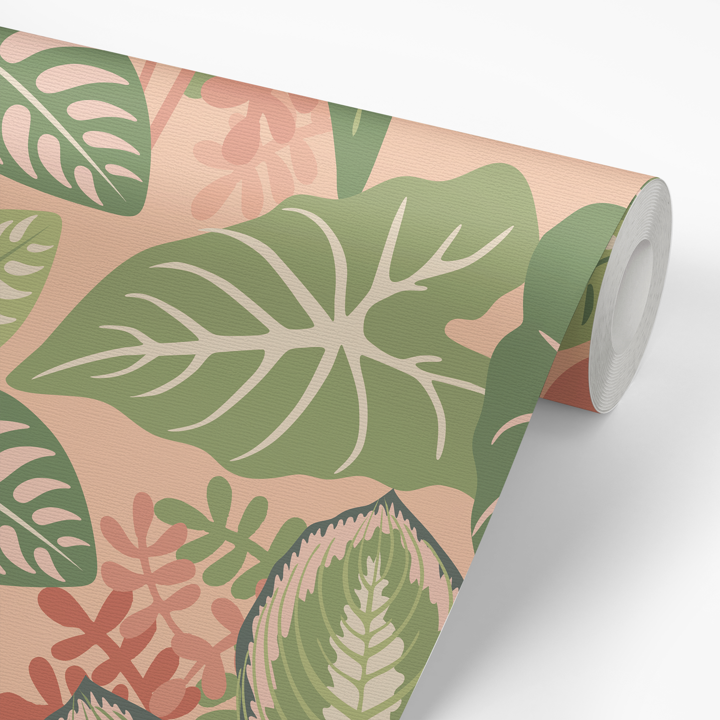 Tropical Leaves Wallpaper - Pink
