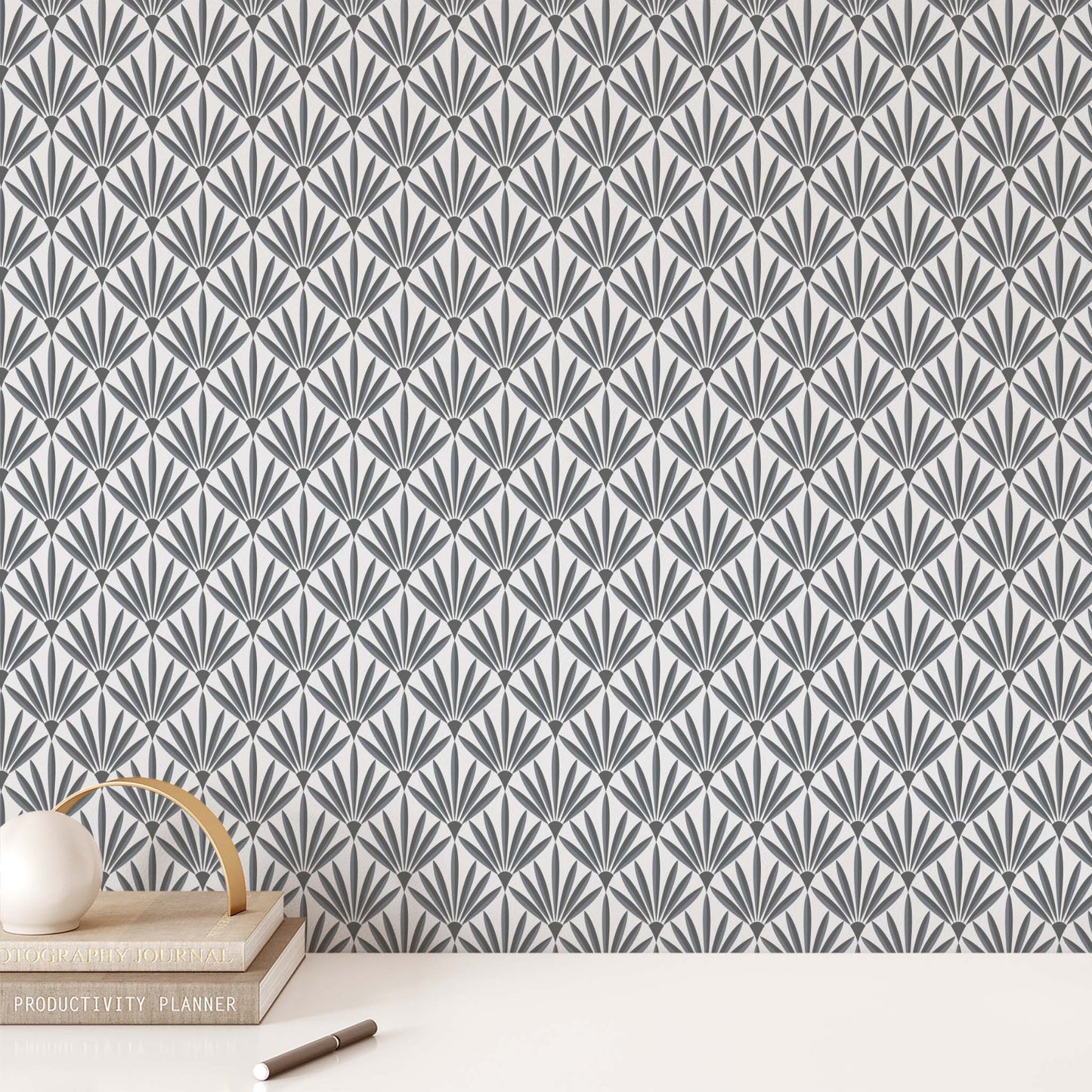 Modern Palms Wallpaper - Monochrome