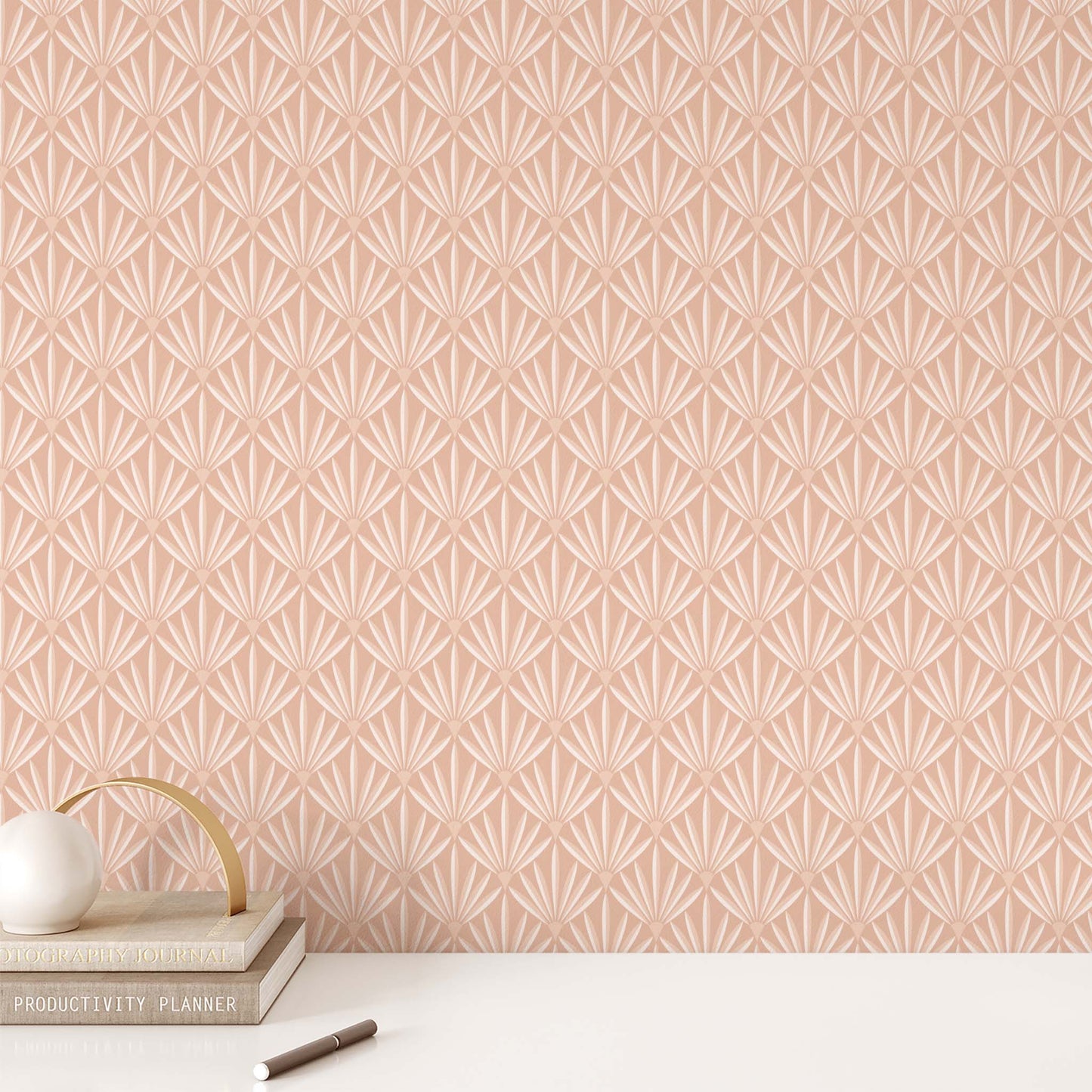 Modern Palms Wallpaper - Peach