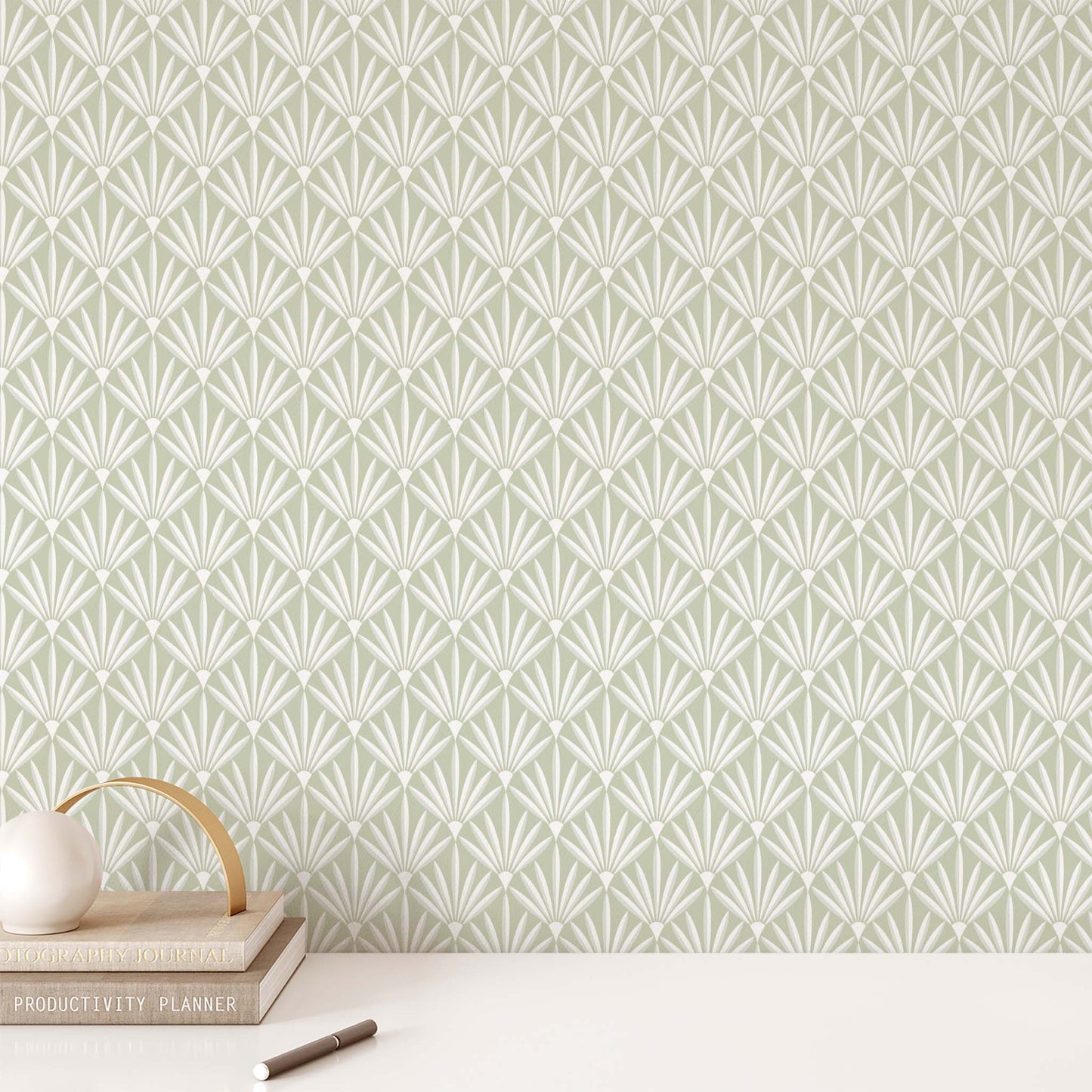 Modern Palms Wallpaper - Seafoam