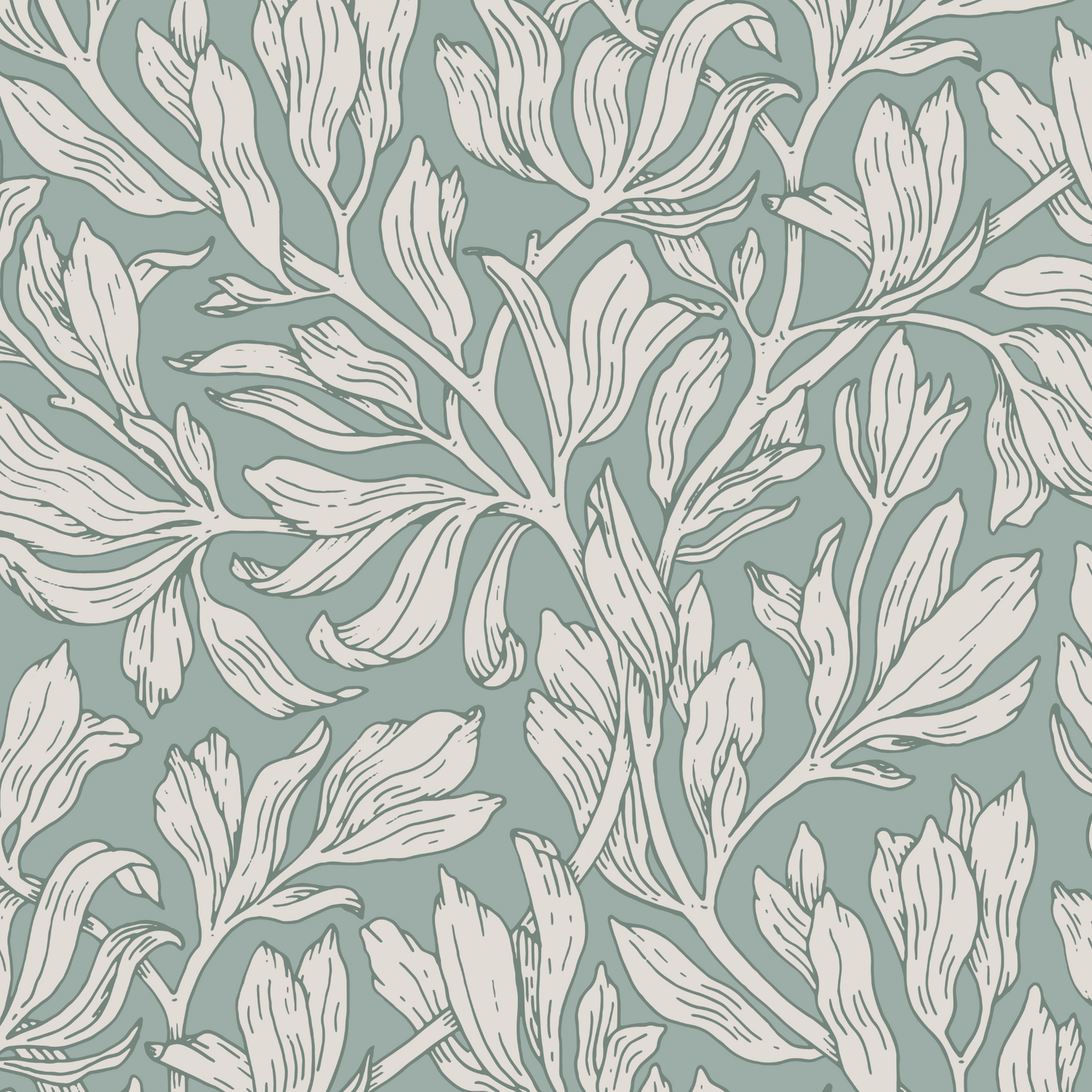 Olivia Wallpaper - Gray Sage