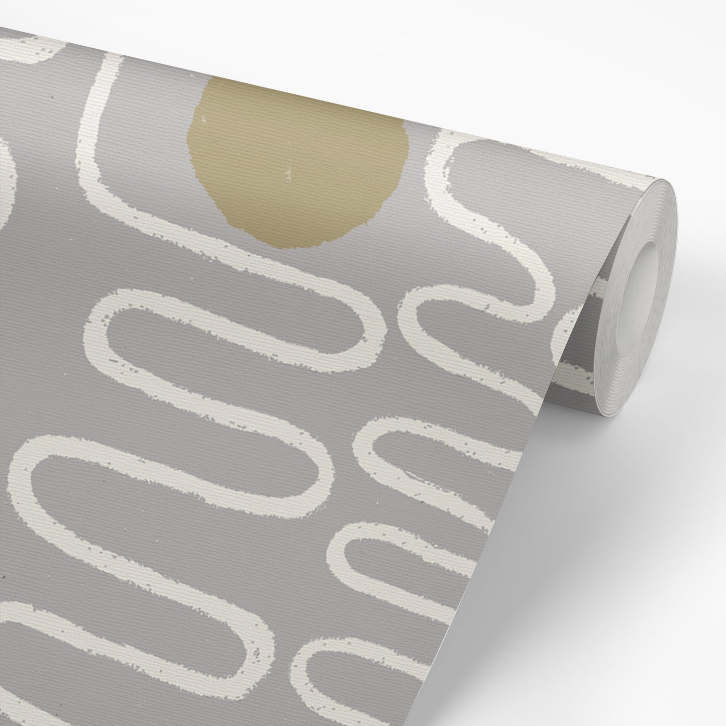 Circle Squiggle Wallpaper - Gray