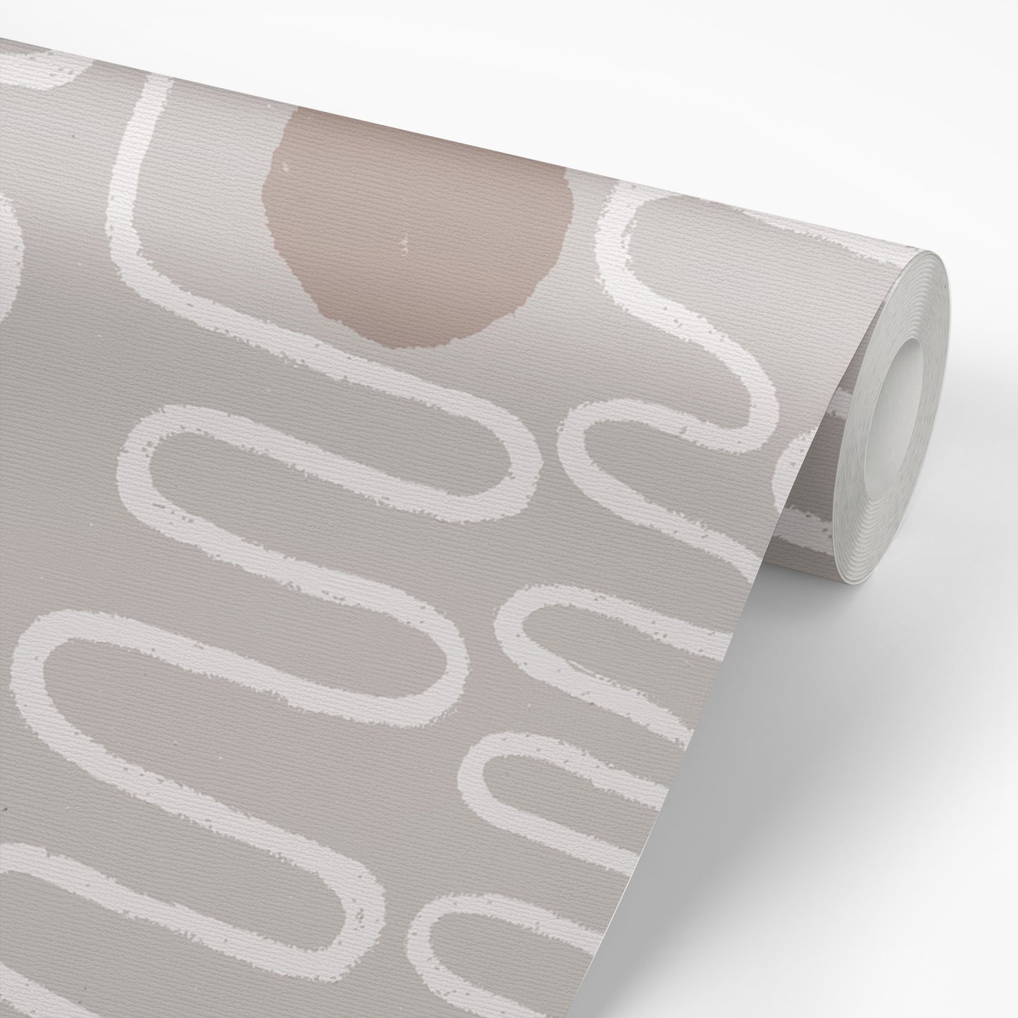 Circle Squiggle Wallpaper - Mocha